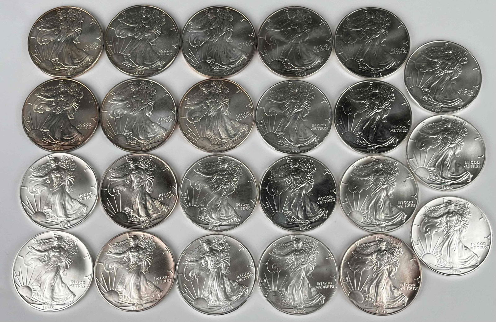 Lot of 23 Silver Walking Liberty Coins 1995 (1 of 2)