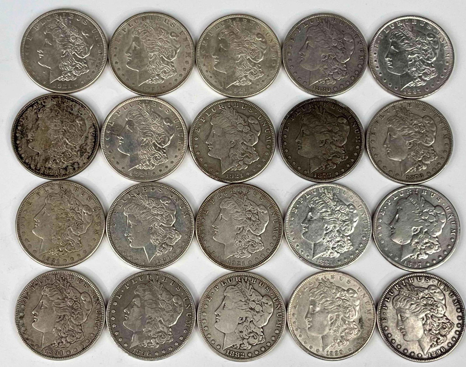 Lot of 20 Morgan Dollars, Mostly from the 1800s (1 of 3)