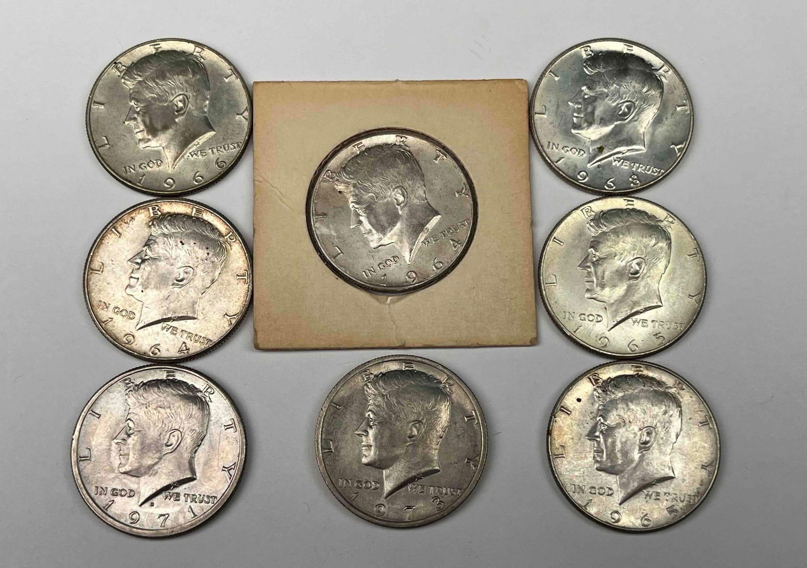 Lot of 8 Kennedy Half Dollars 1960s - 1970s (1 of 4)