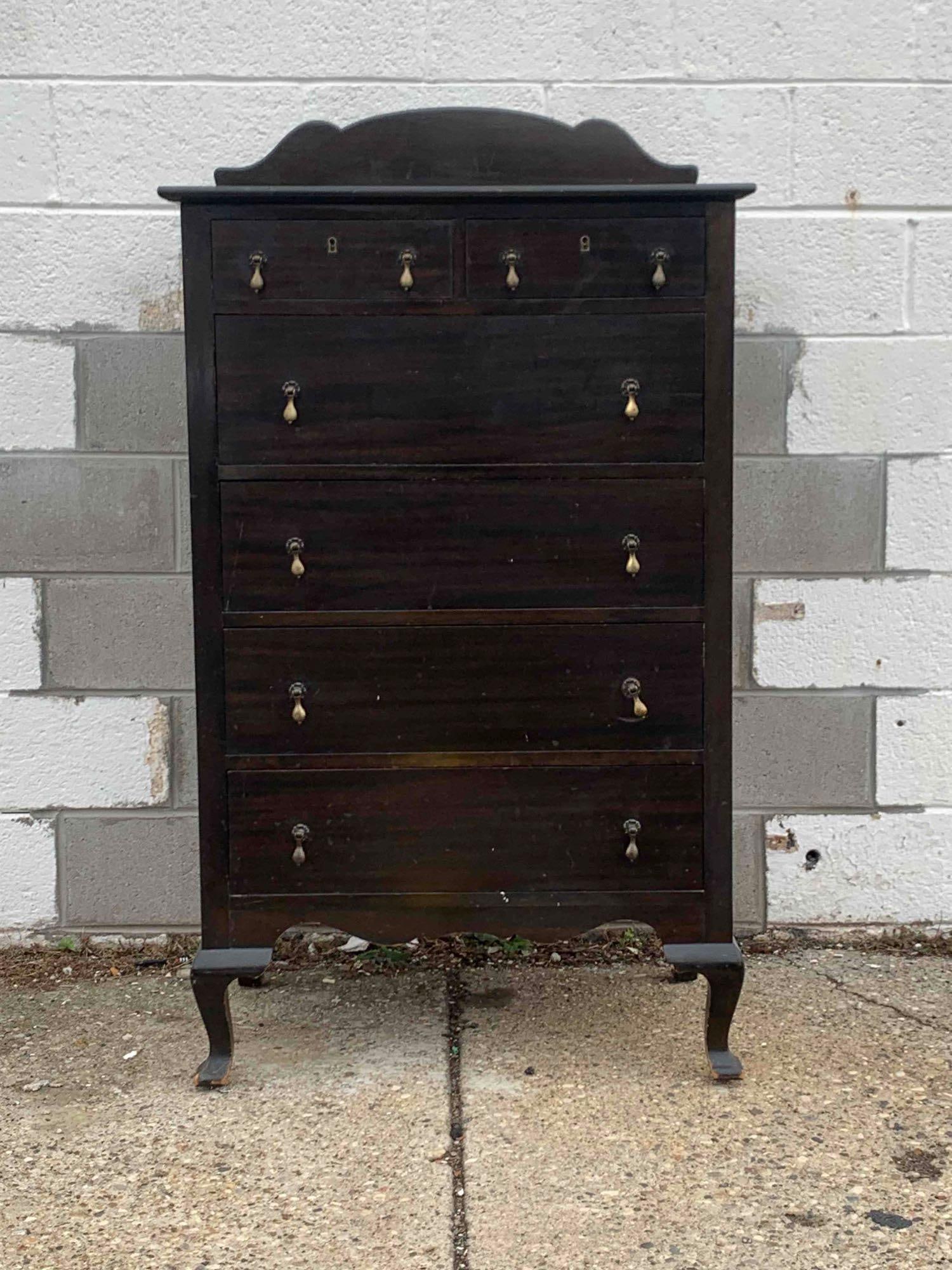 Antique Dresser With Brass Teardrop Drawer Pulls (michigan Furniture  Comapny)