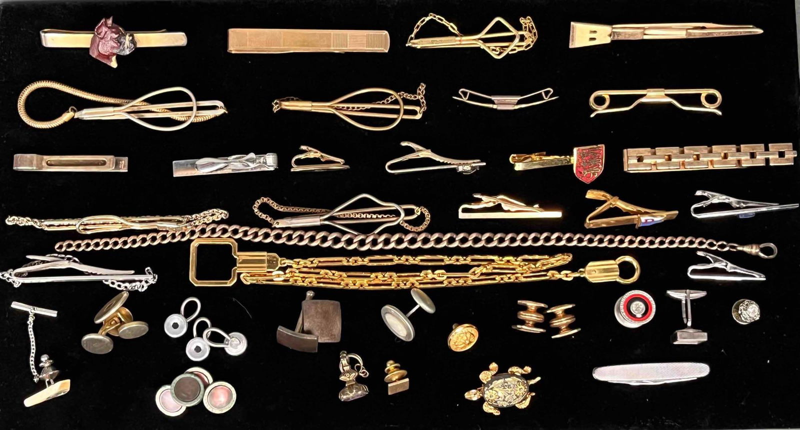Large Lot of Vintage Tie Clips and Cuff Links (1 of 7)