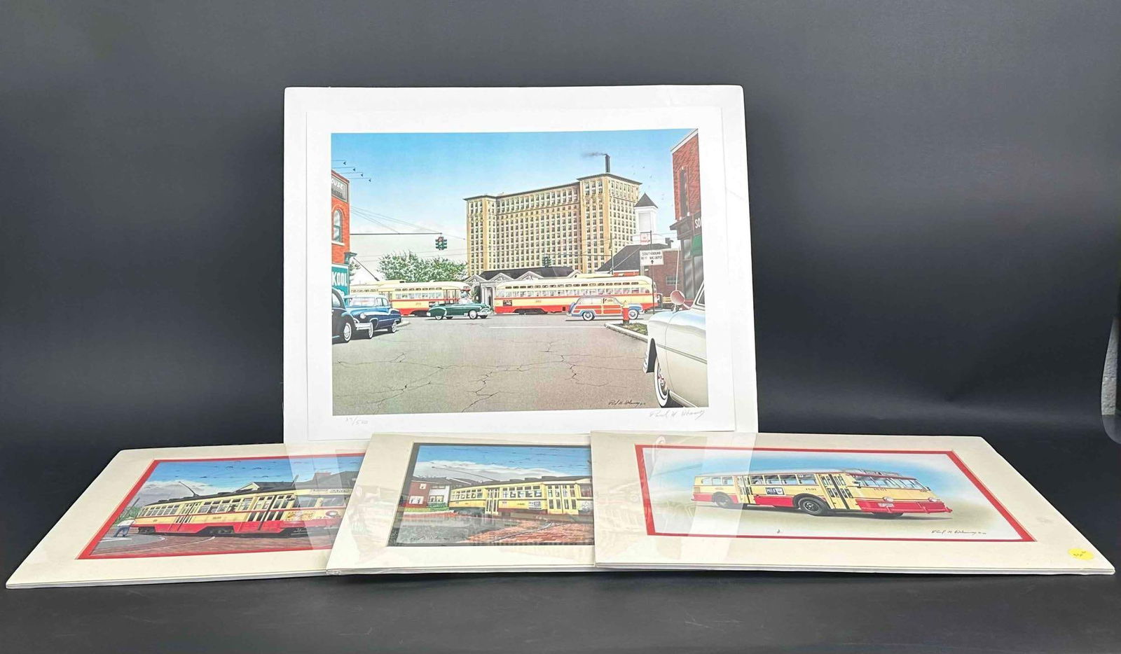 4 Paul H. Adams Matted Prints (Detroit) (1 of 6)