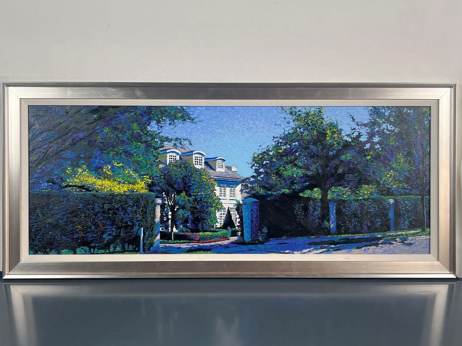 Gustafson "Behind the Hedges" Oil Painting on Aluminum (1 of 9)