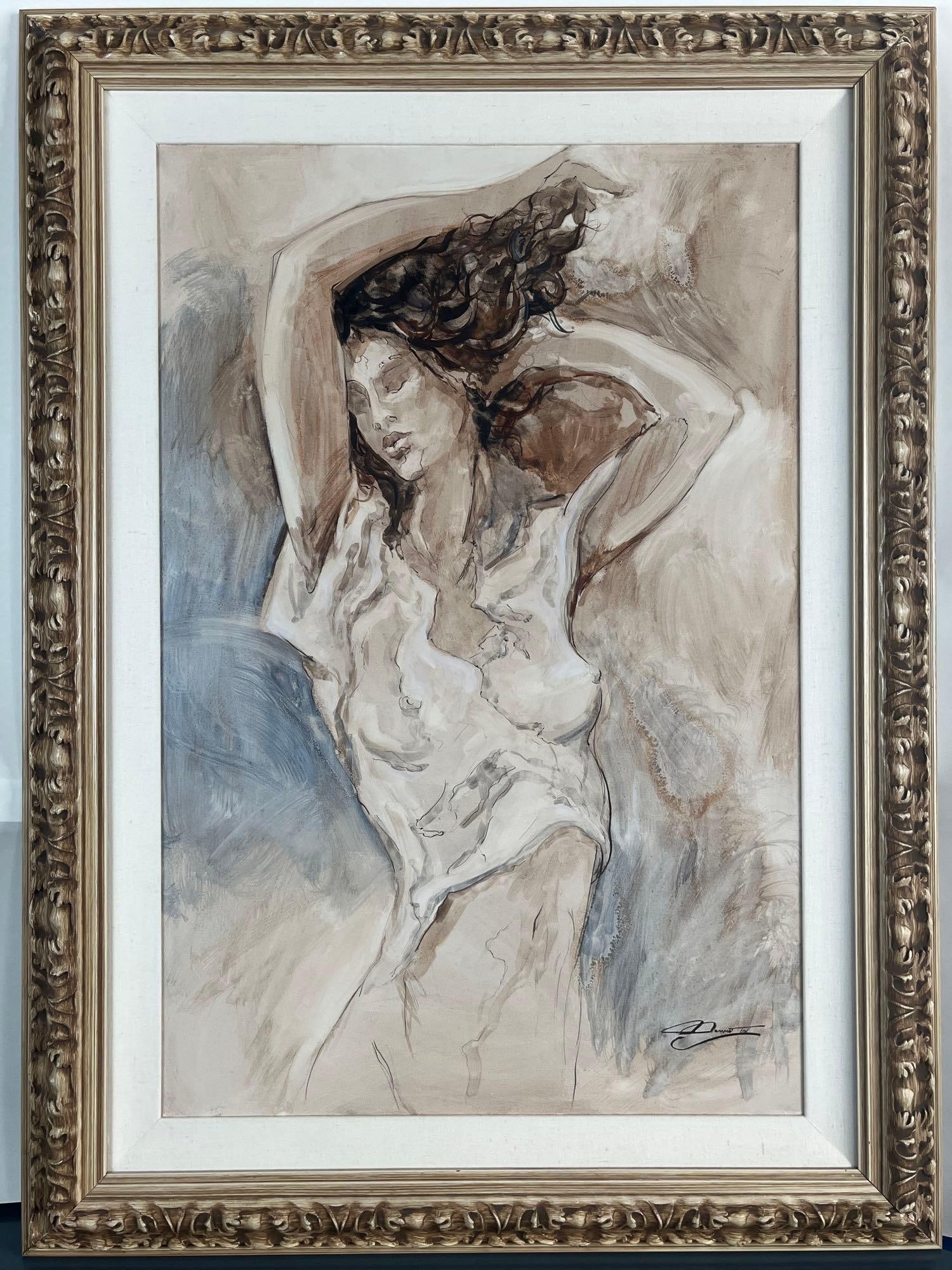 Jeremy Jarvis "Radiance" Painting: Jeremy Jarvis, 1998 "Radiance" Original Oil of a Woman on Canvas, signed, in an ornate wooden frame. In good condition with some wear on frame, a small chip on bottom right corner of frame. Wi