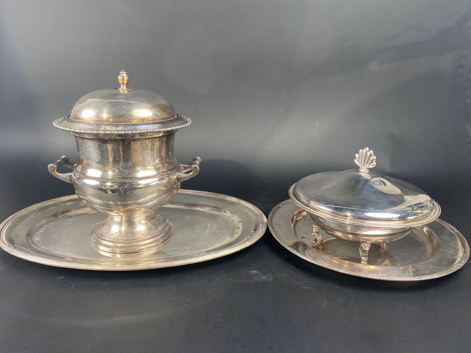 Silver Plate Urn and Serving Dish with Lid (1 of 13)