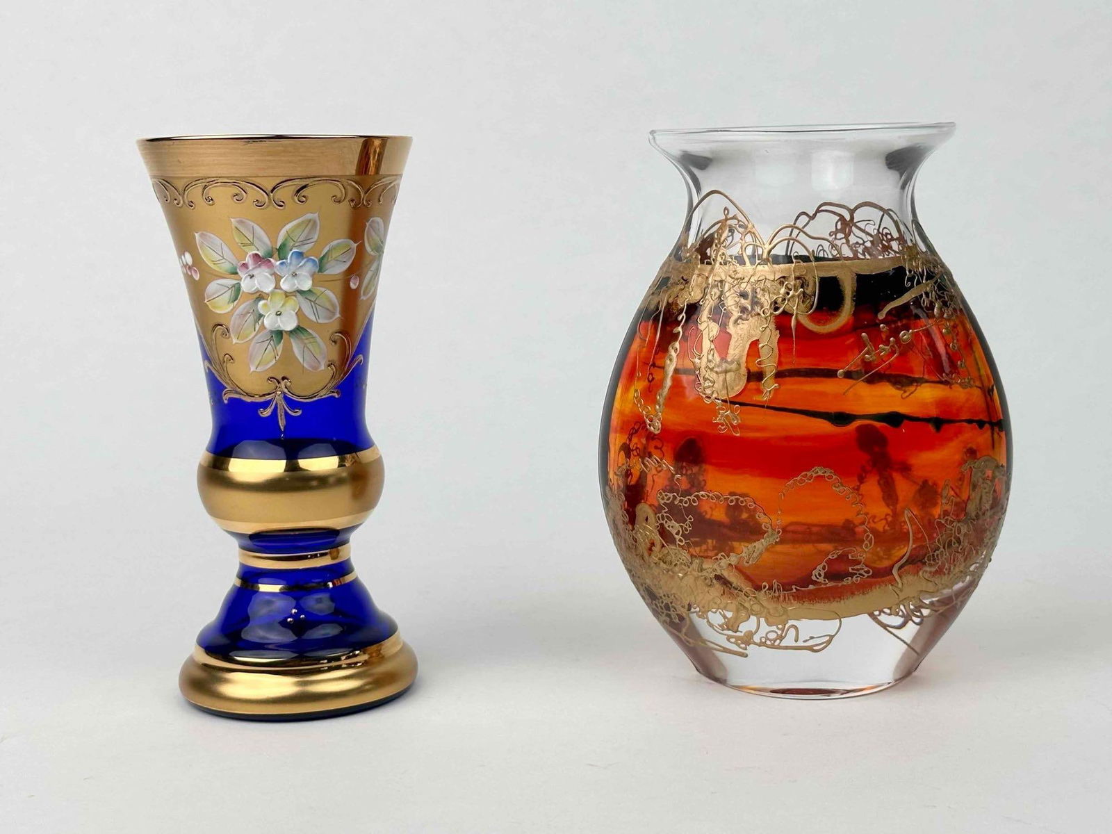 Pair of Bohemian Glass Vases (1 of 12)