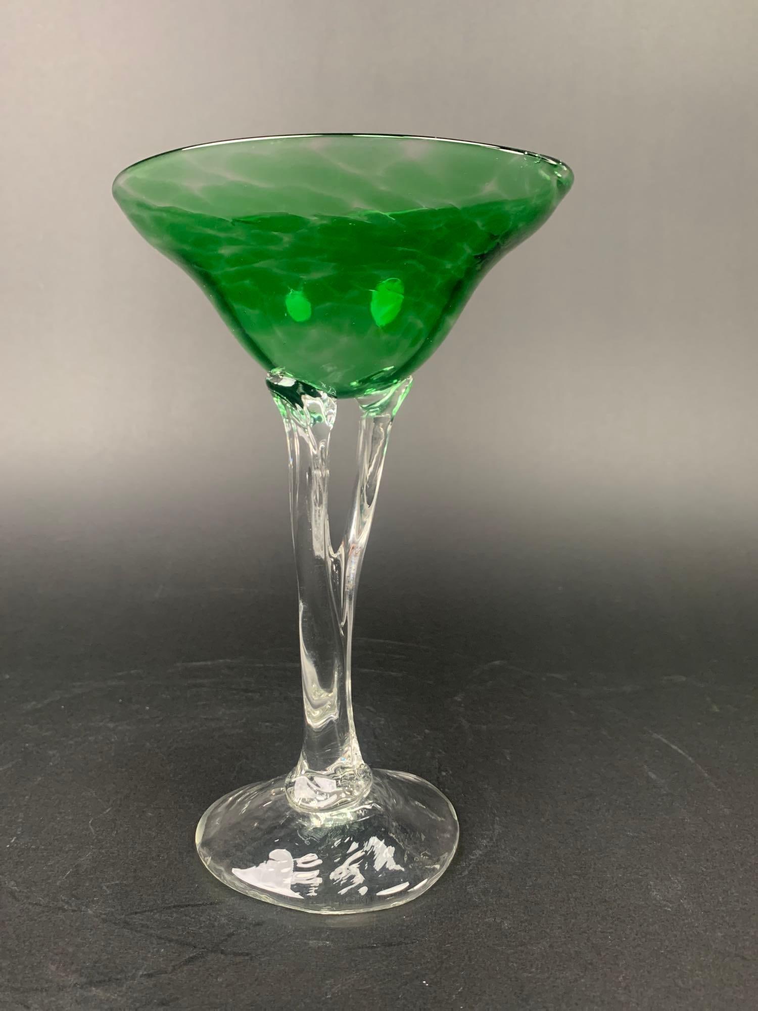 Organic Signed Handblown Goblet 1998 (1 of 7)