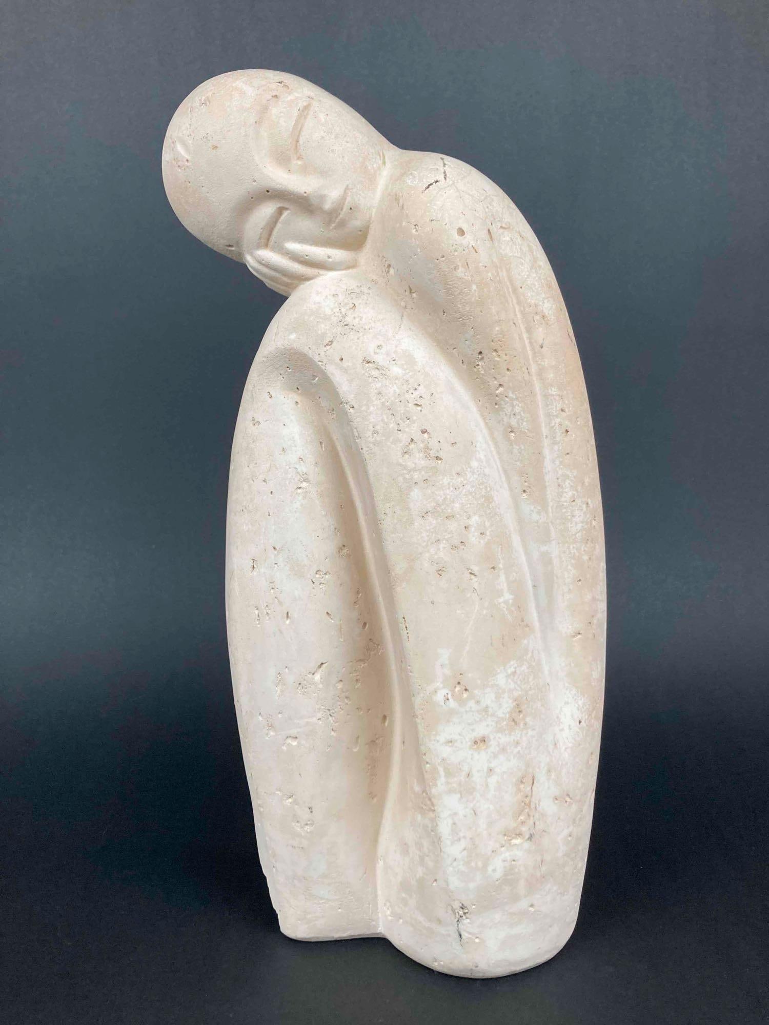 Modernist Female Soapstone Sculpture (JARU, 1989): (JARU California) Modernist Female Sculpture,1989. In excellent condition. Please see photos for additional details. Dimensions: 15" x 7" Please note all lots show signs of wear commensurate