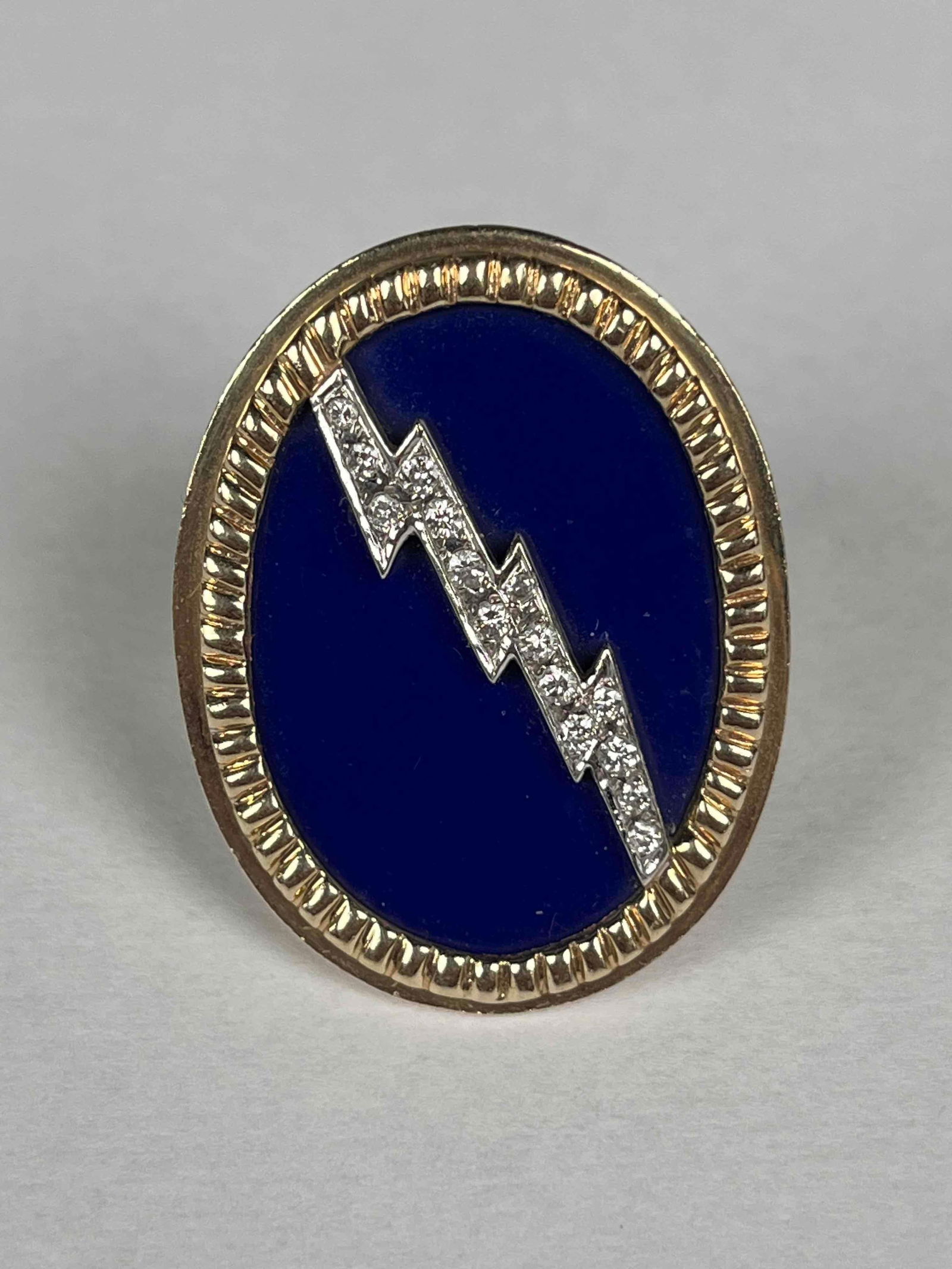 14K Gold, Lapis and Diamond Ring (Custom) (1 of 6)