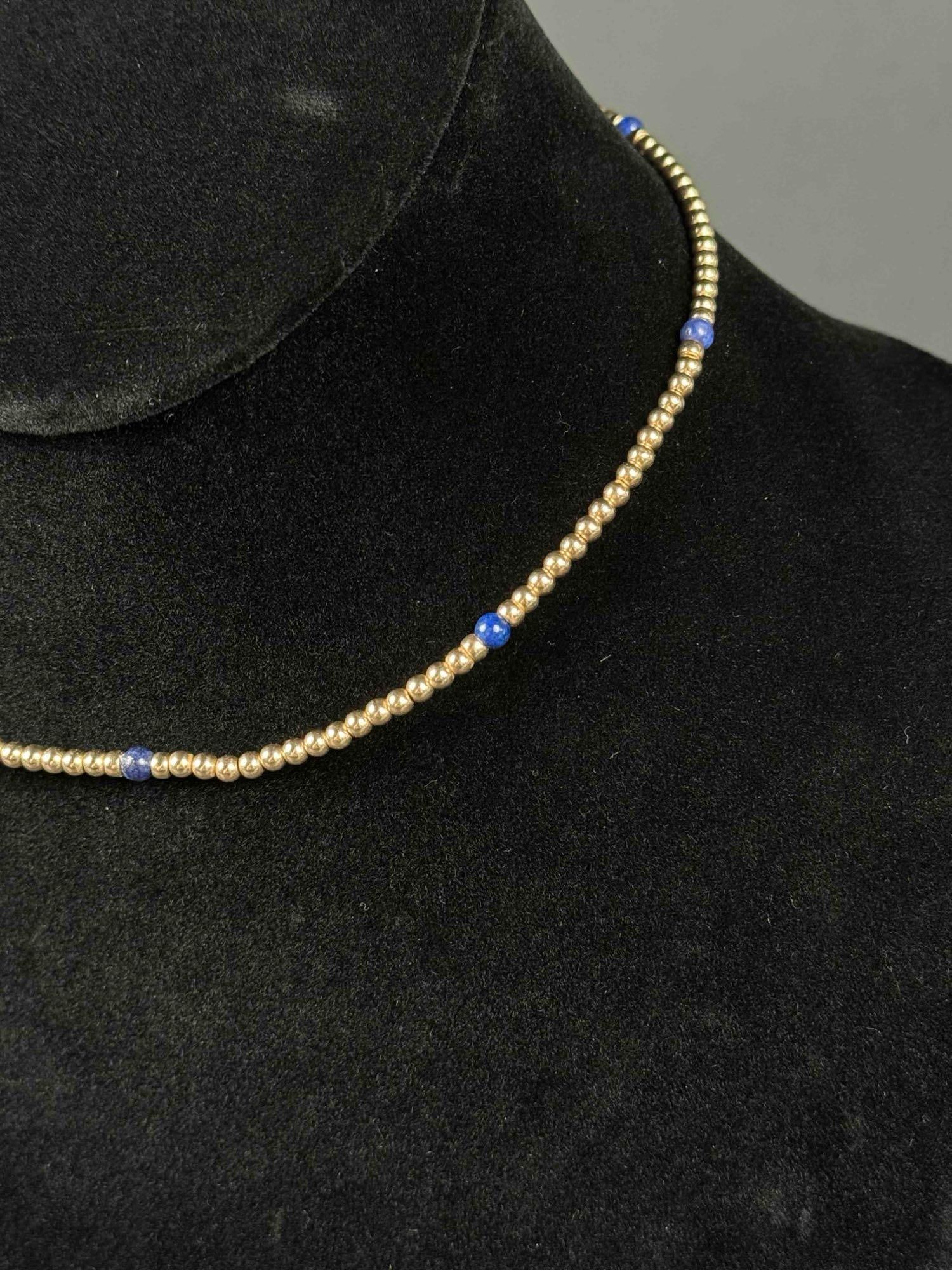 14K Gold and Lapis Lazuli Necklace (1 of 5)