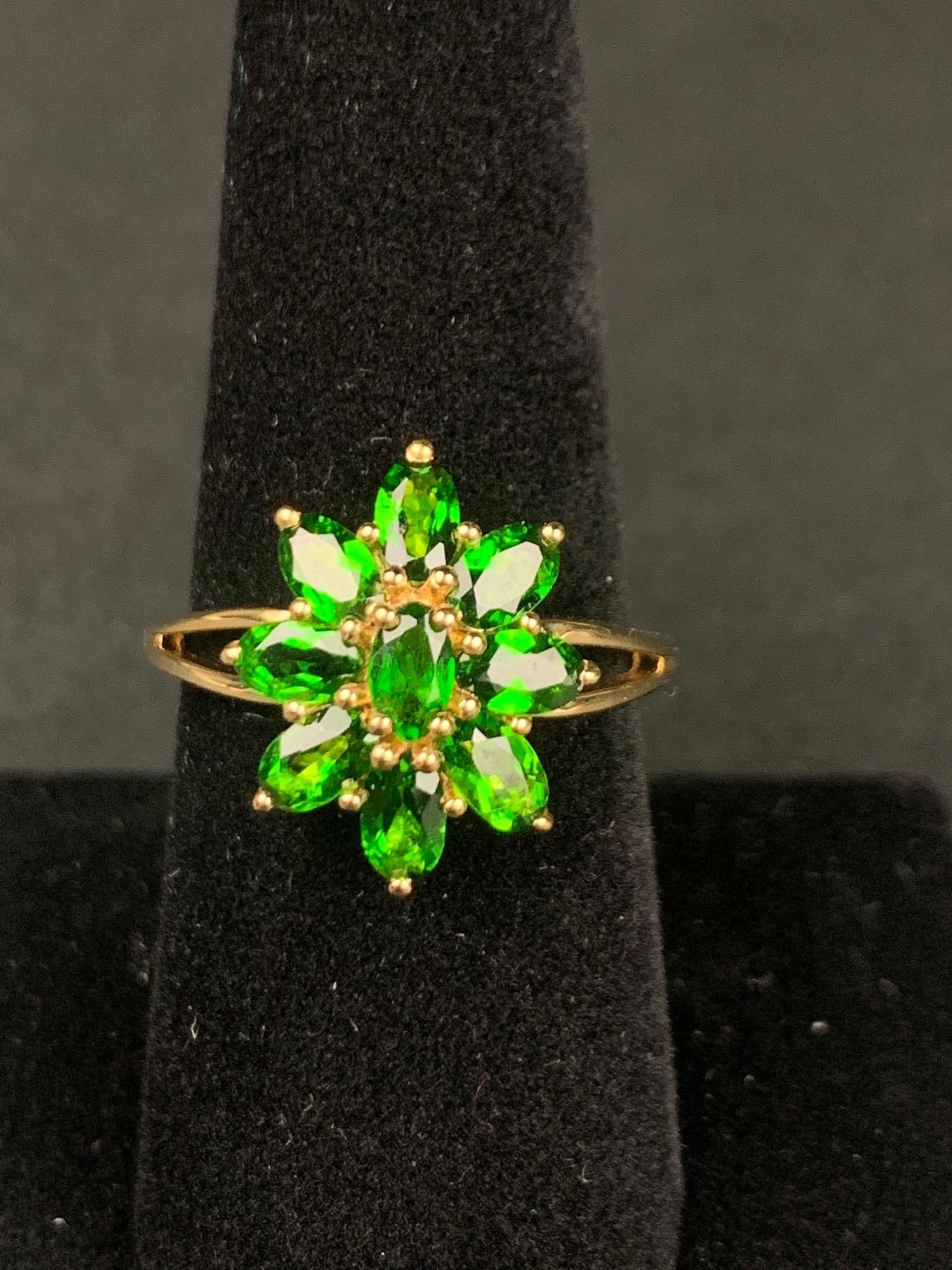 Natural Chrome Diopside Floral Ring (1 of 7)