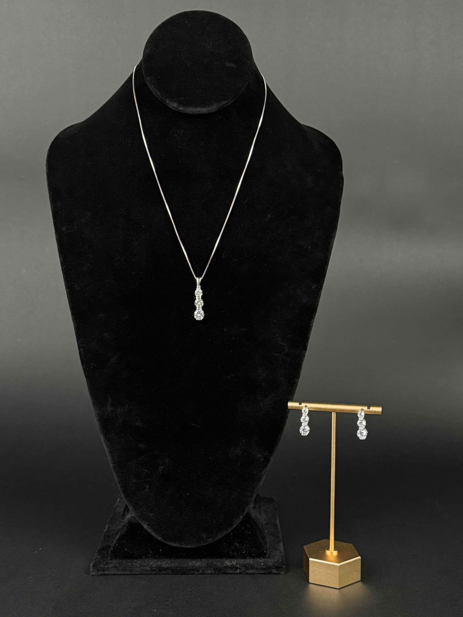 Cubic Zirconia Earrings and Necklace Set (1 of 6)