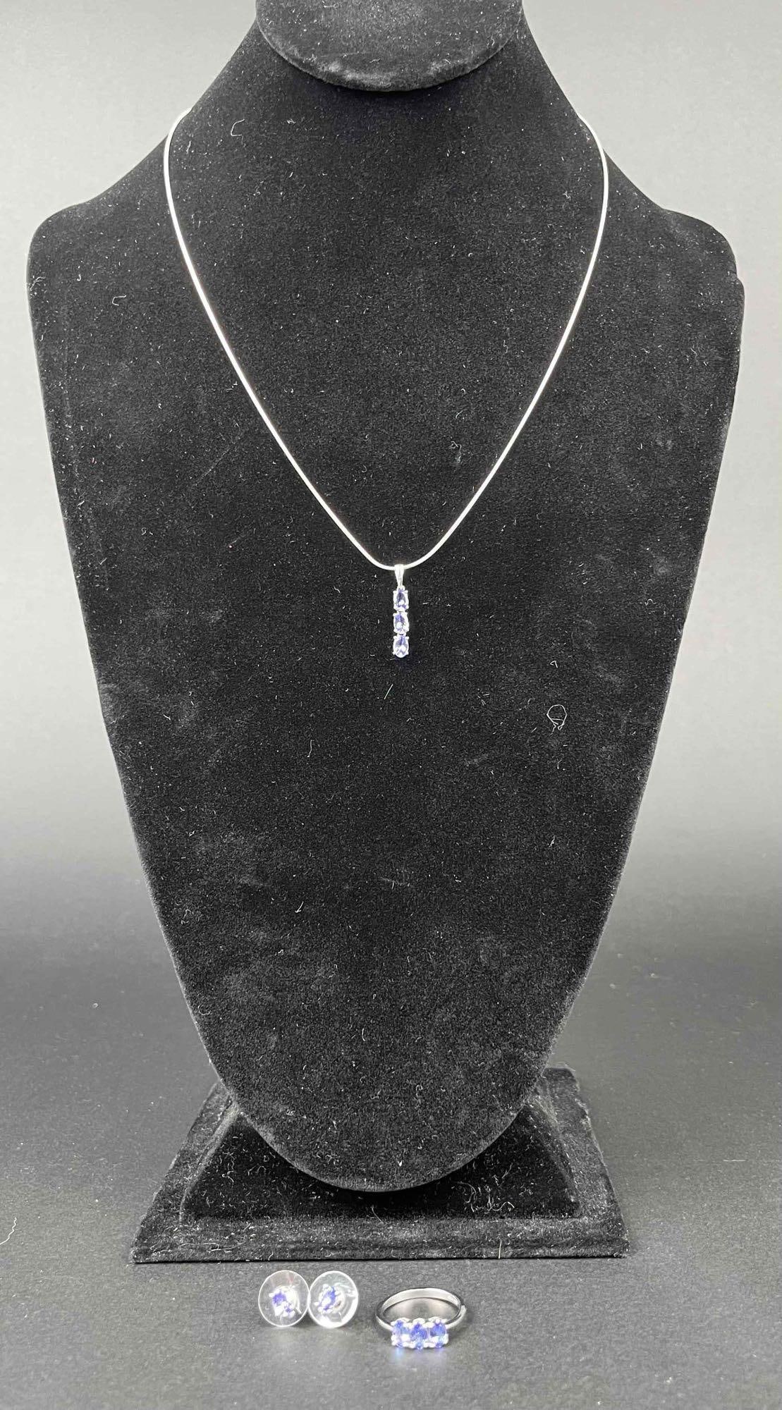 Tanzanite Pendant Earrings and Ring Set (1 of 8)