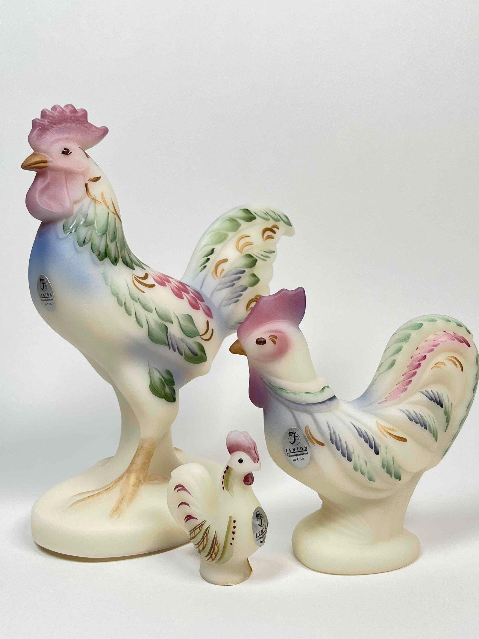 Fenton Folk Art Standing Rooters (1 of 6)