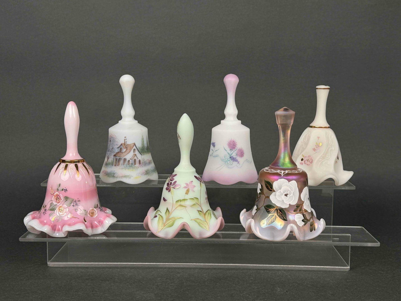 6 Fenton Hand Painted Bells (1 of 7)