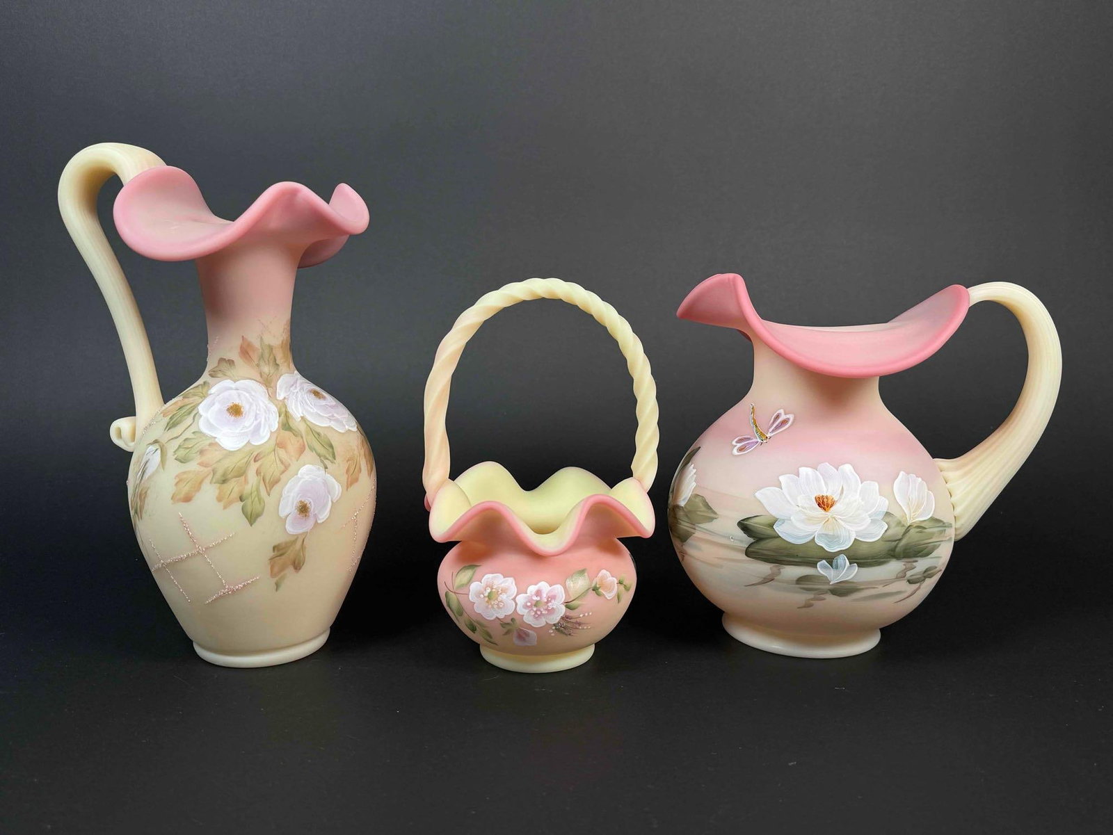 3 Handpainted Burmese Fenton Glass Pieces (1 of 11)