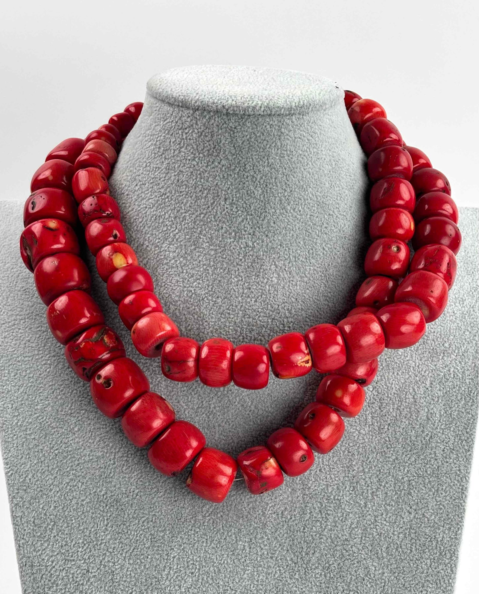 Antique Red Coral Beaded Necklace (1 of 7)
