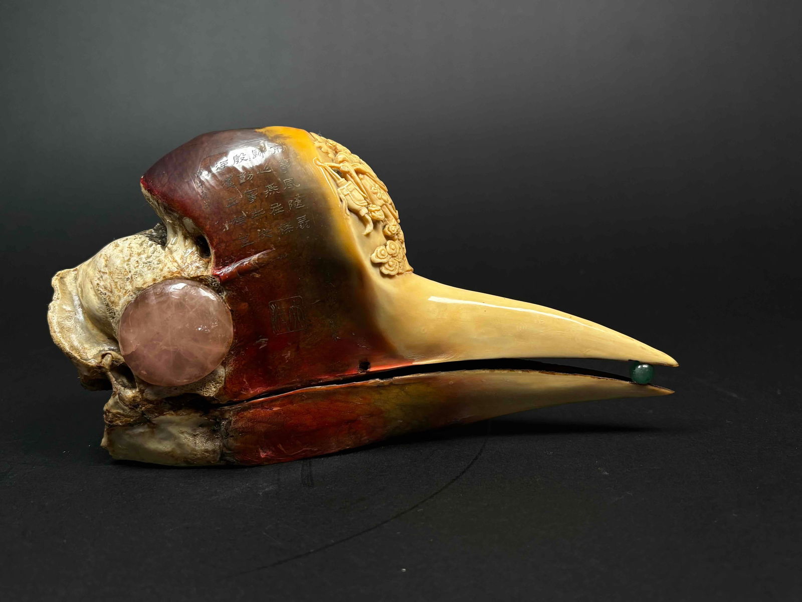 Antique Chinese Carved Hornbill Skull (1 of 12)