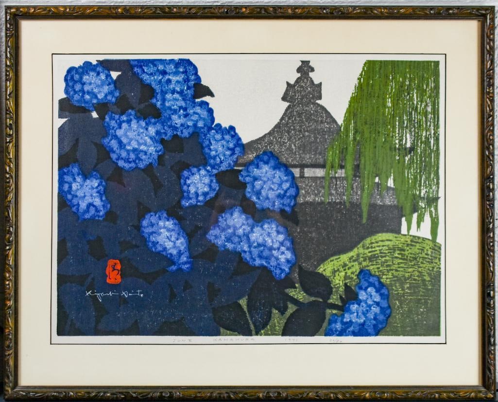 "June Kamakura" Signed Woodblock Print (Kiyoshi Saito, 20/80) (1 of 8)