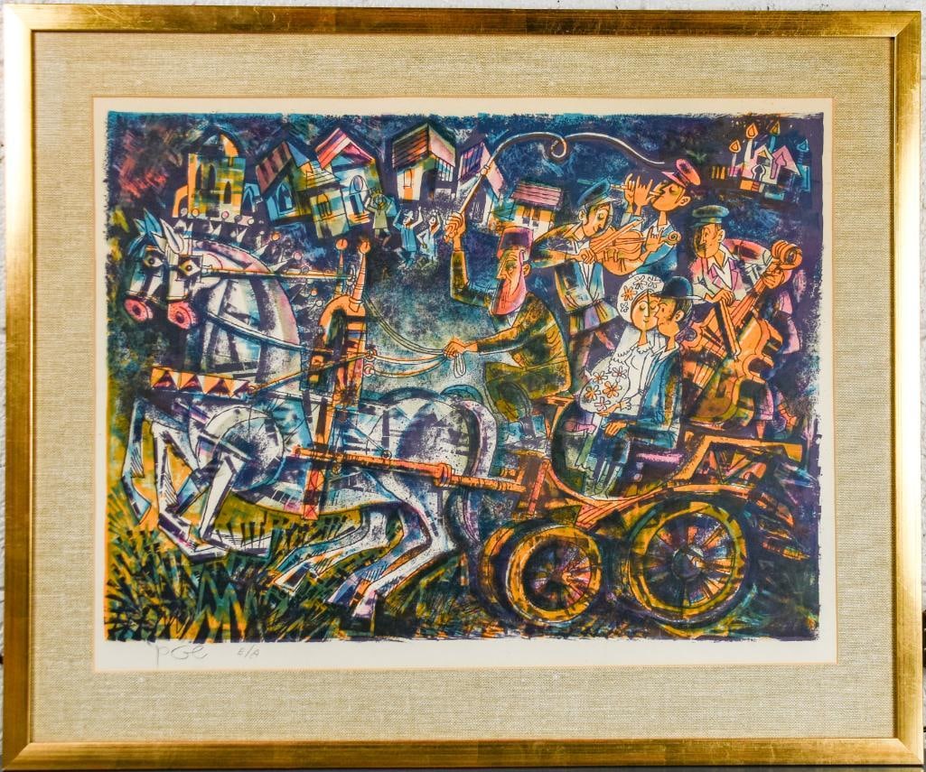 Jossi Stern "Wedding Scene" Color Lithograph (Signed) (1 of 8)