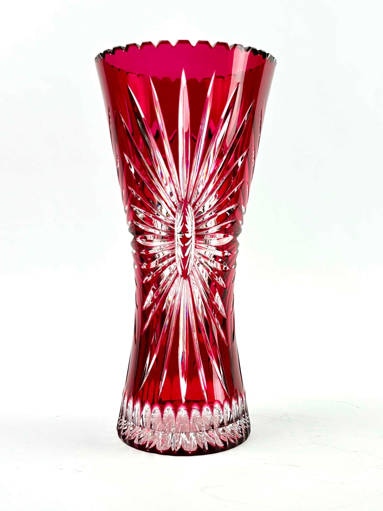 Bohemia Ruby Red Lead Crystal Vase (1 of 8)