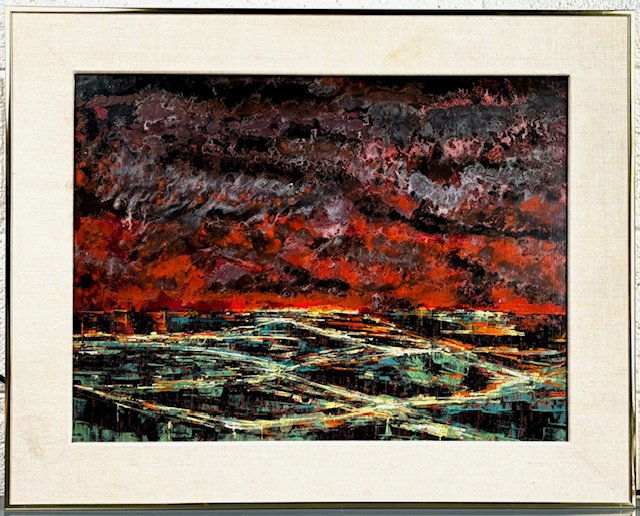 "Night Flight" Oil and Wax on Gesso (Richard Florshiem, American) (1 of 9)