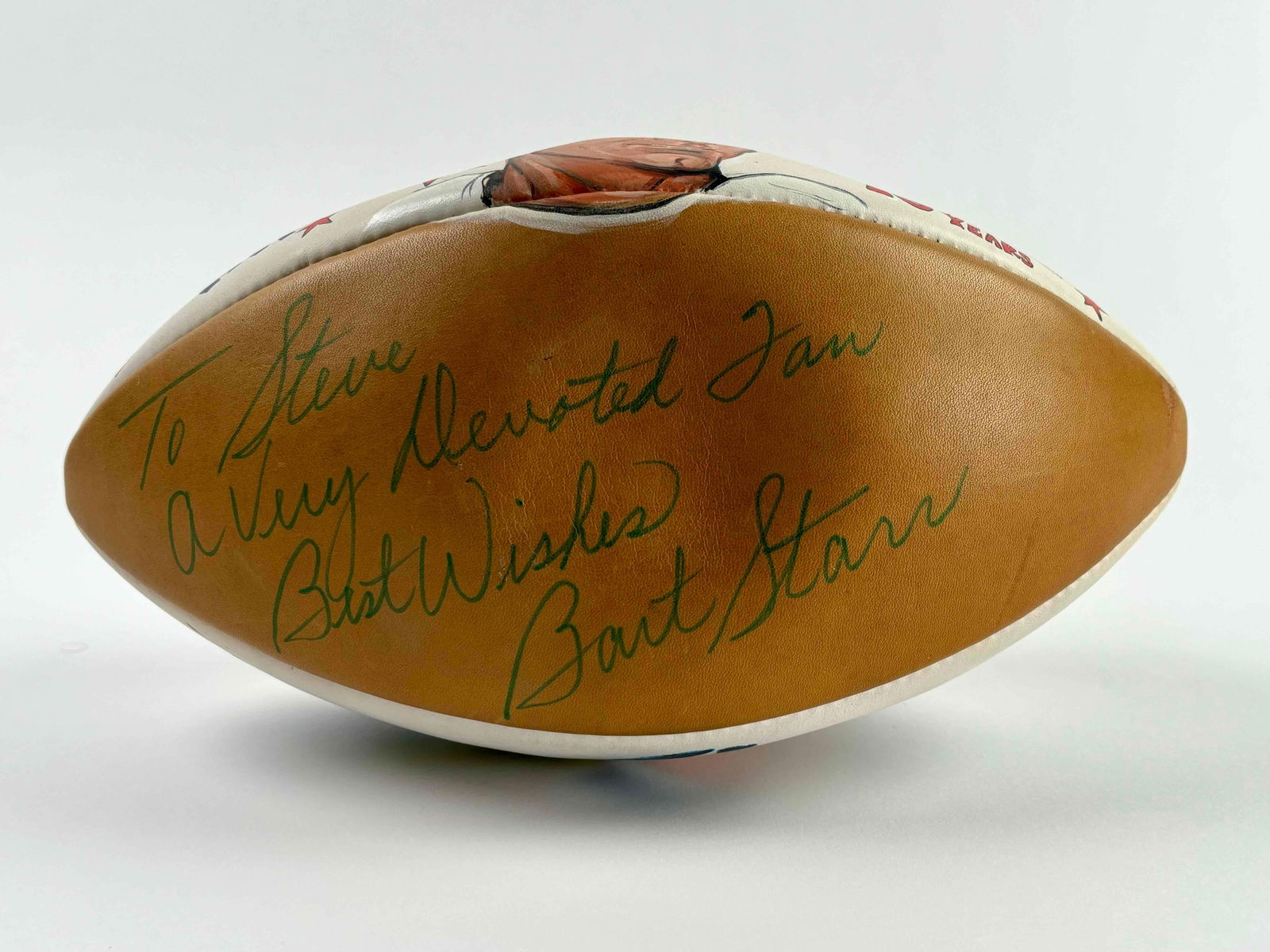 Bart Starr Signed Football (Handpainted) (1 of 8)