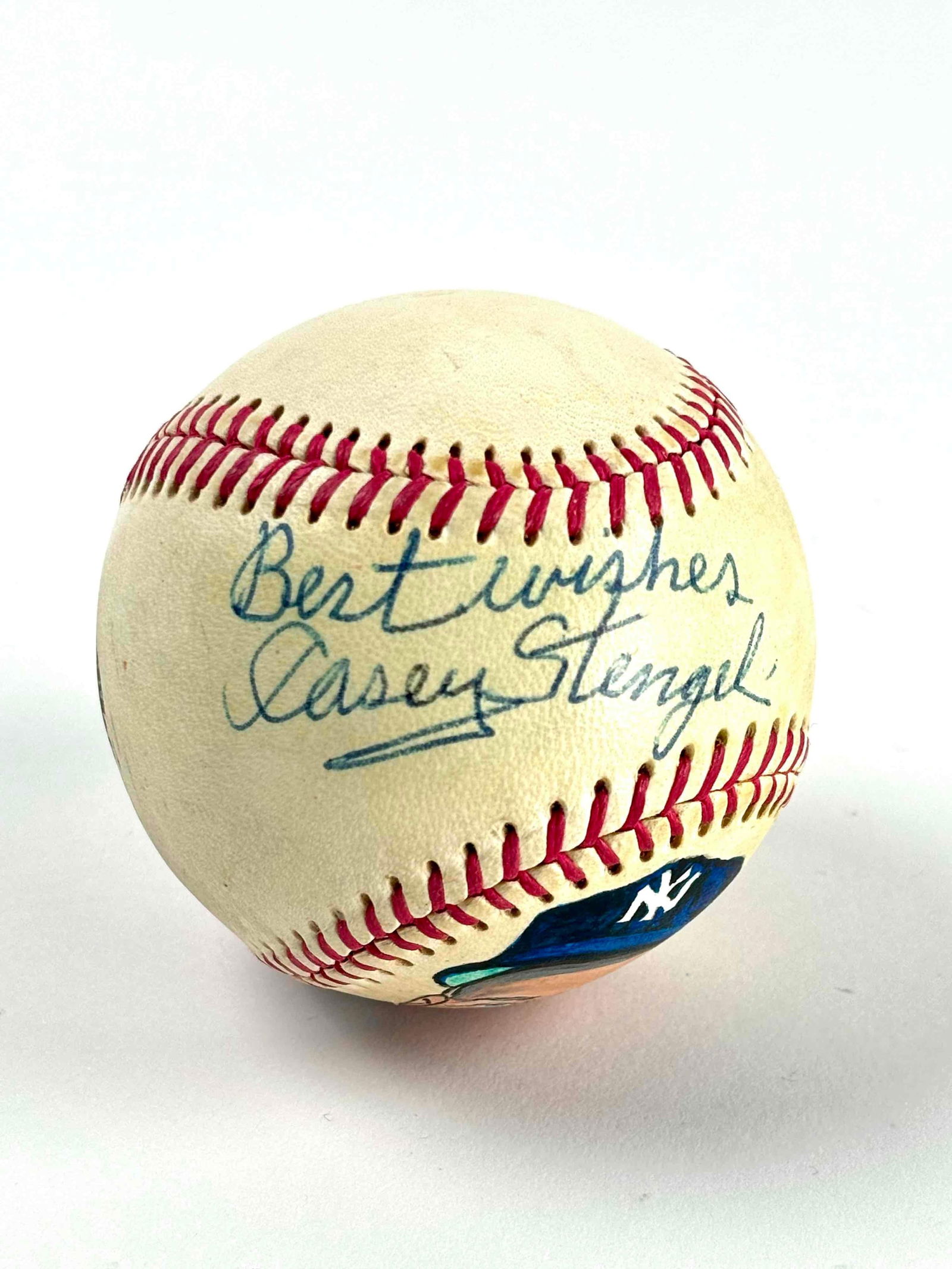 Hand Painted Casey Stengel Signed Baseball (1 of 5)