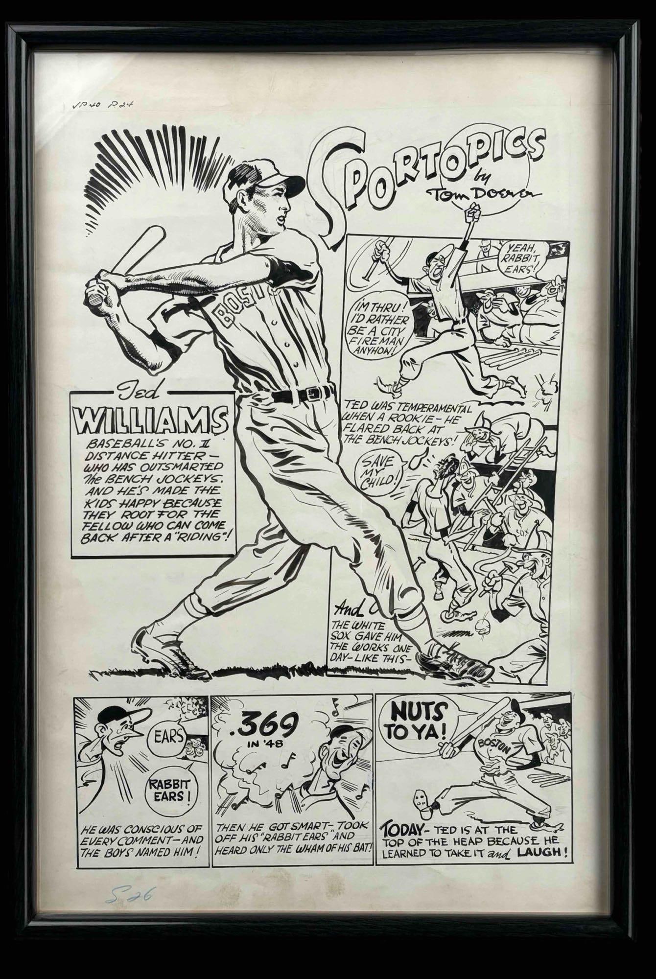 Original Sportopics Ted Williams Cartoon (1950) (1 of 6)