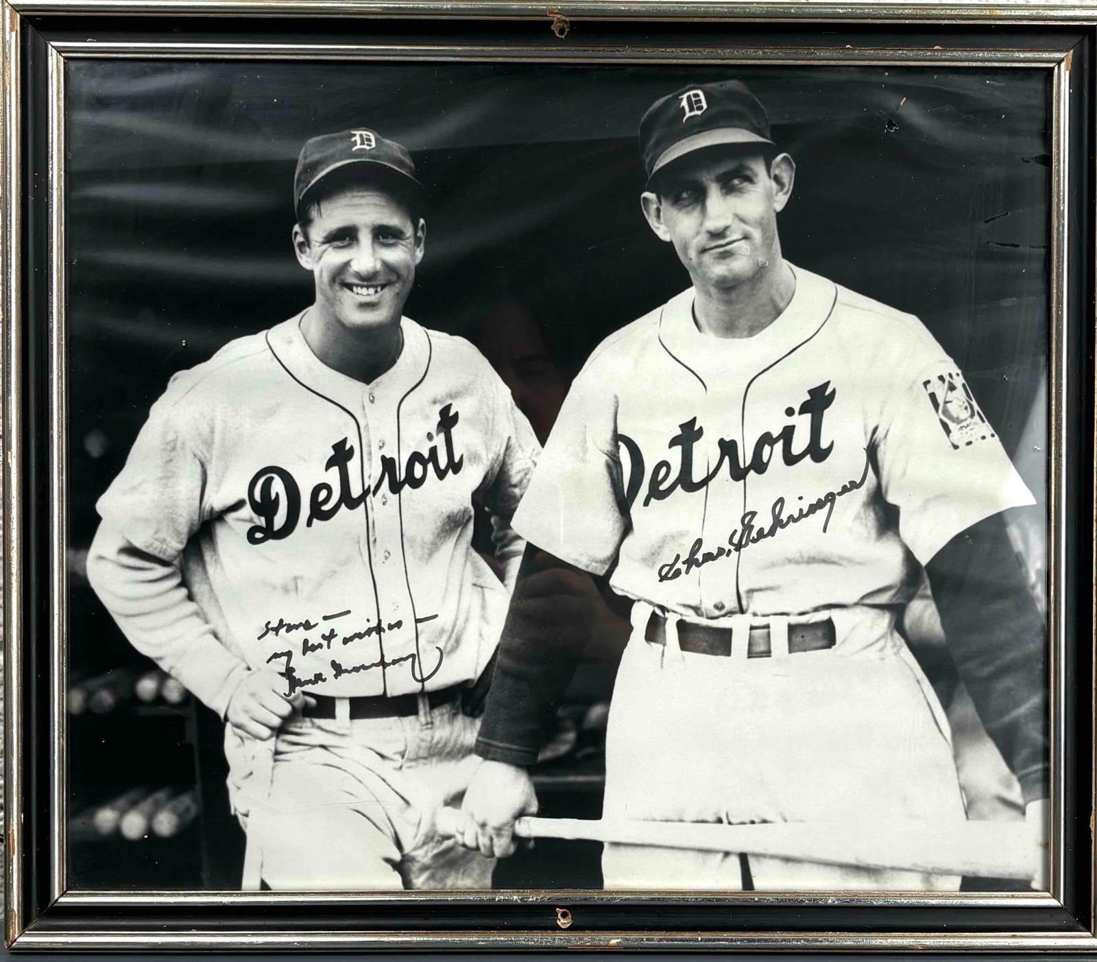 Framed Photograph signed by Hank Greenberg and Chas Gerhinger (1 of 9)