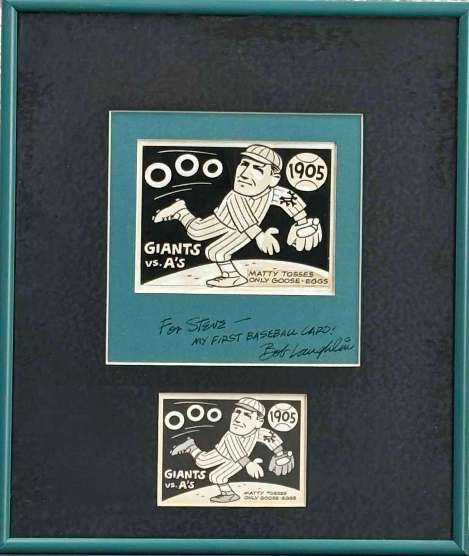 Original FIRST Baseball CARD PROOF ART Signed Bob Laughin (1967) (1 of 5)