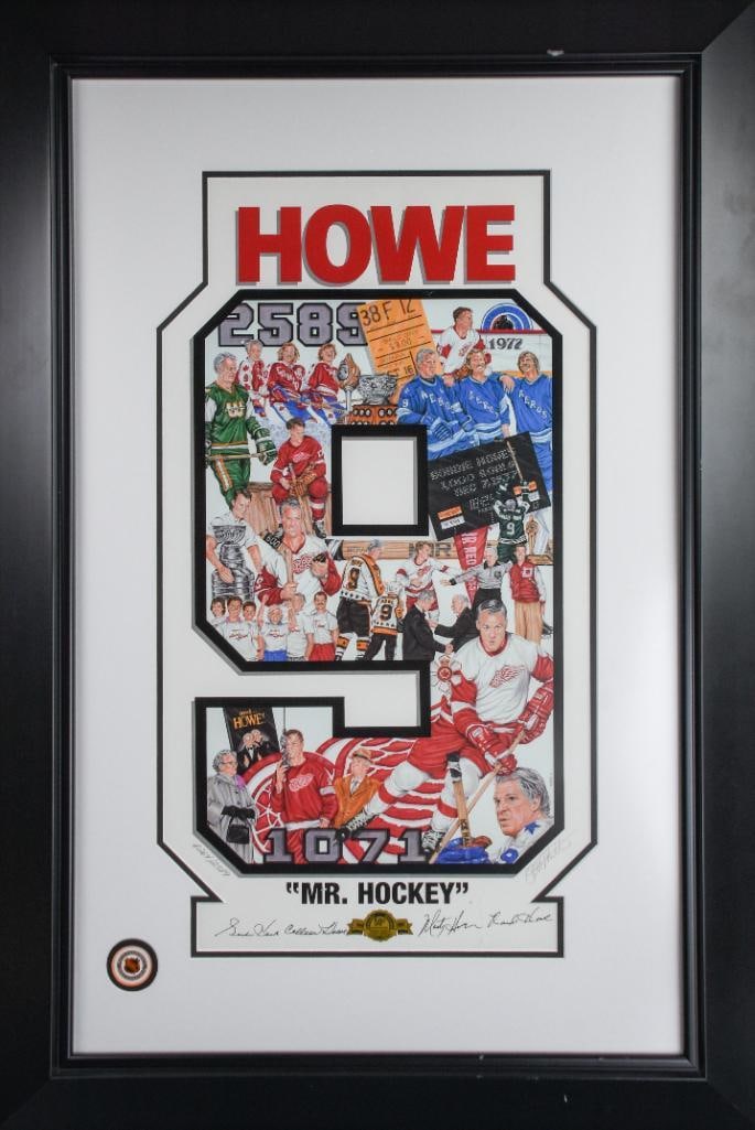 Signed "Mr. Hockey" Lithograph (Gordie Howe, Mark Howe & Marty Howe) (1 of 12)