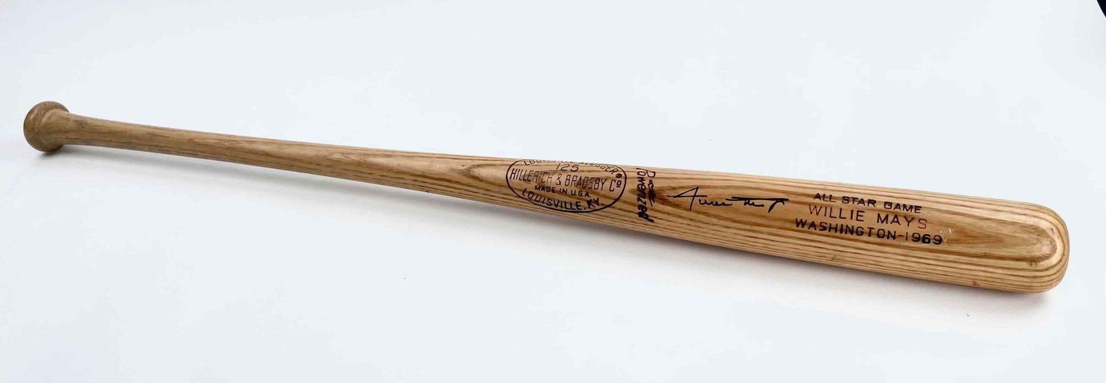 Willie Mays Signed Lousiville Slugger (All Star Game Washington 1969 Wooden Baseball Bat) (1 of 8)