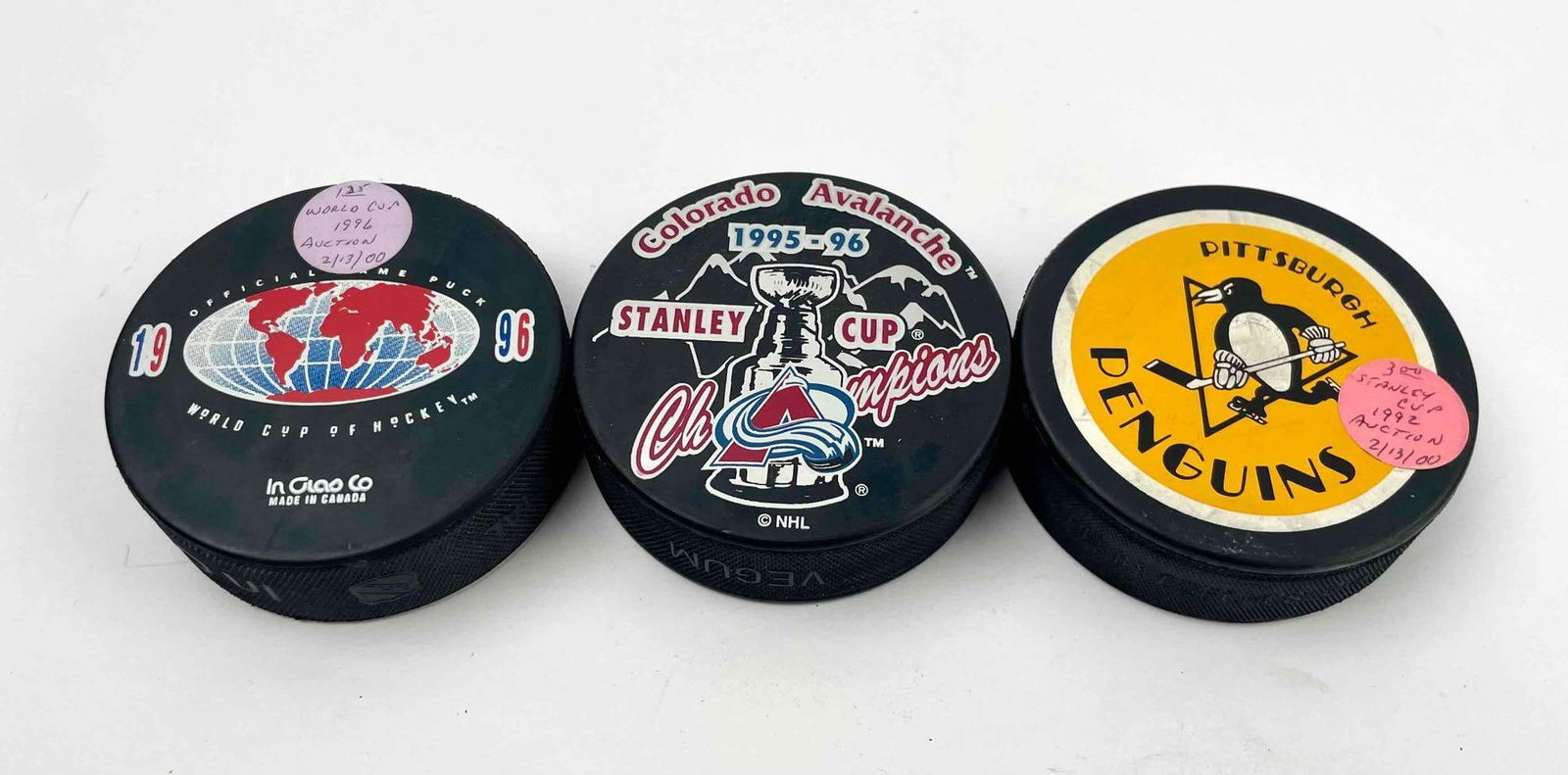 Three Collectible Hockey Game Pucks ( World Cup and Stanley Cup) (1 of 5)