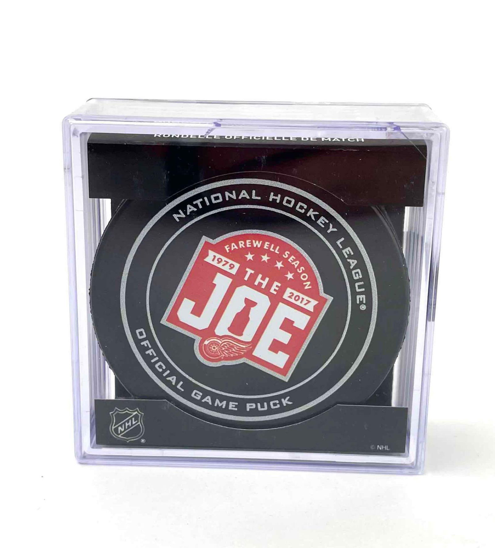 "Farewell to the Joe" Official Game Puck (1979-2017) (1 of 6)
