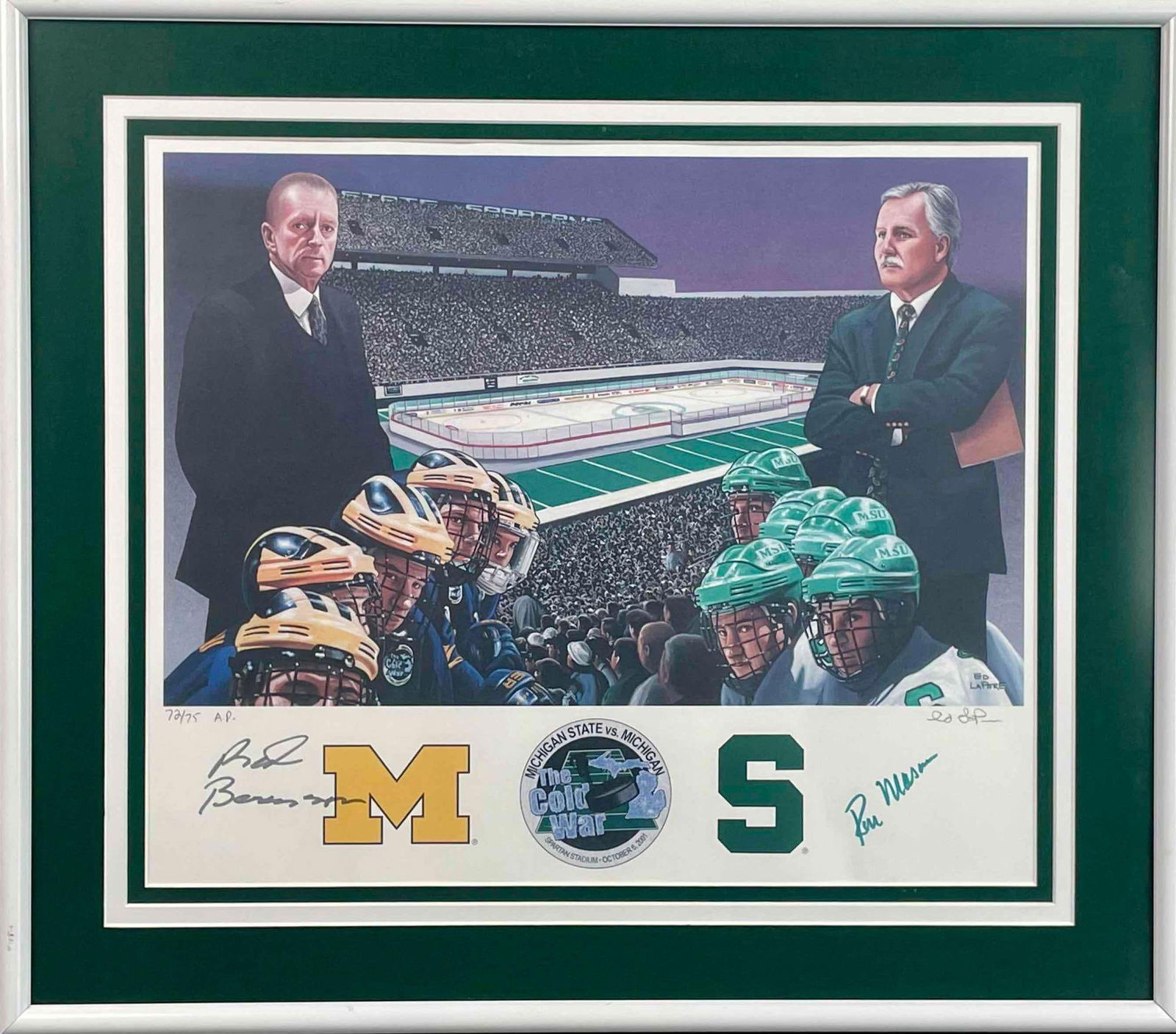 Red Berenson and Ron Mason Signed Artists Proof (Ed LePere) (1 of 8)