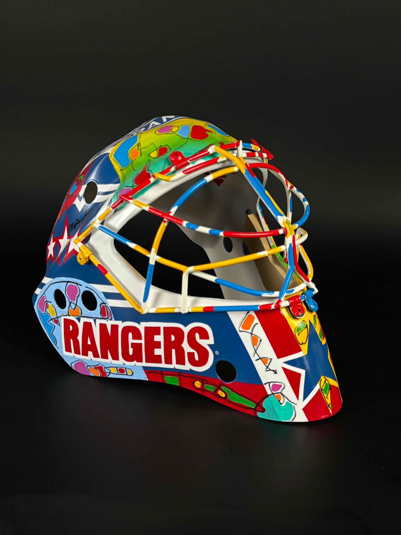 Signed Original Peter Max Hockey Helmet (New York Rangers, 1996) (1 of 11)