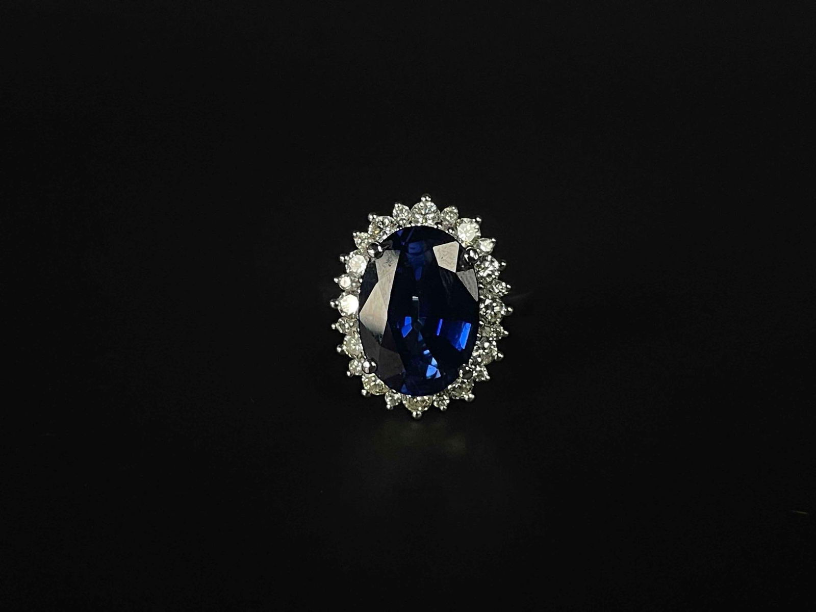 14K Gold 9.16 Carat Sapphire and Diamond Ring (1 of 12)