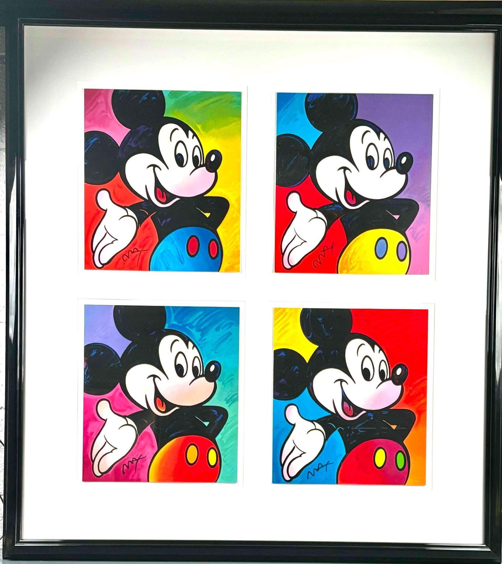 Four Signed Peter Max "Mickey Mouse Suite" Serigraphs 1995 (1 of 11)