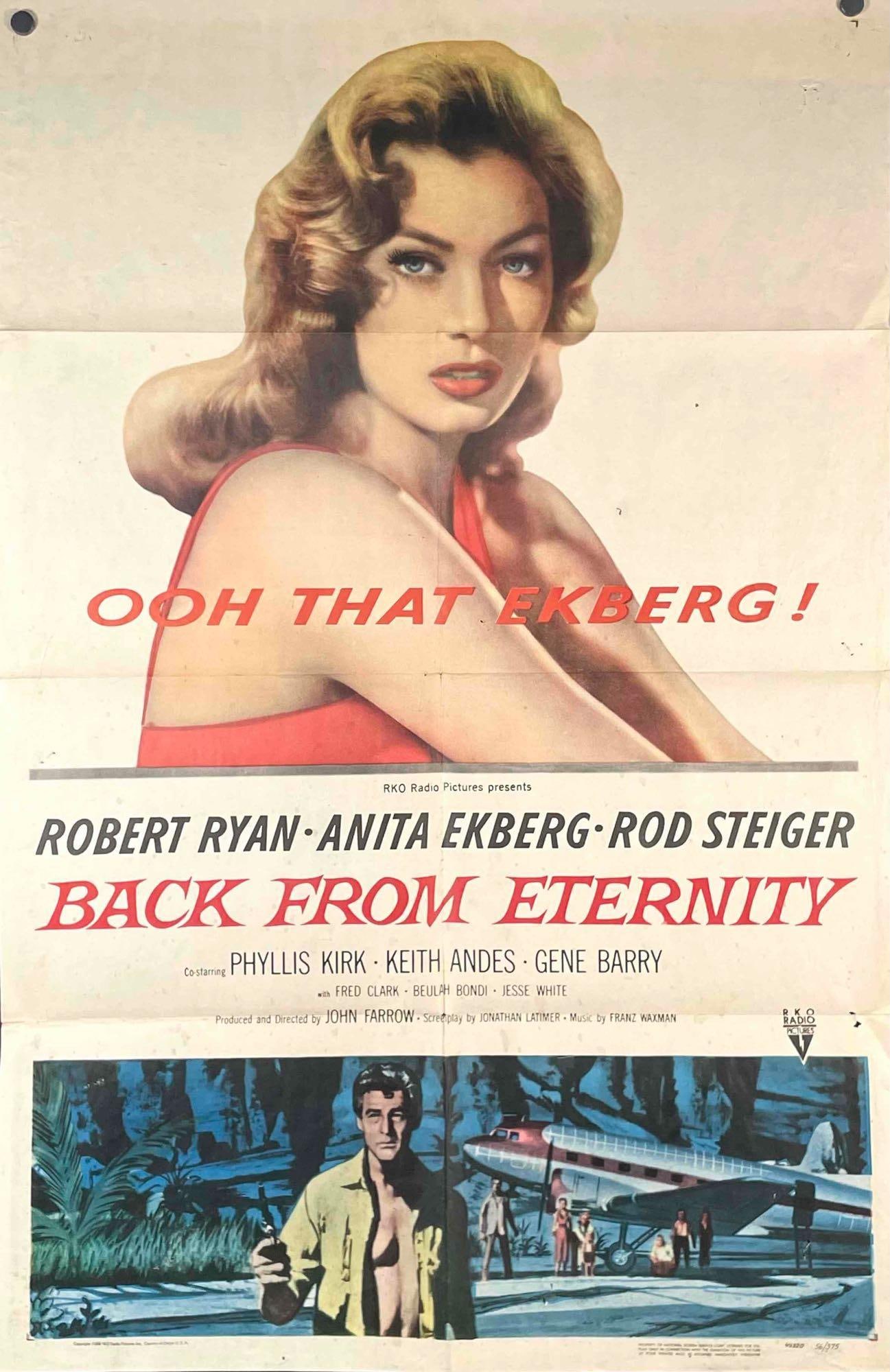 Original "Back from Eternity" Movie Poster 1956 (1 of 12)