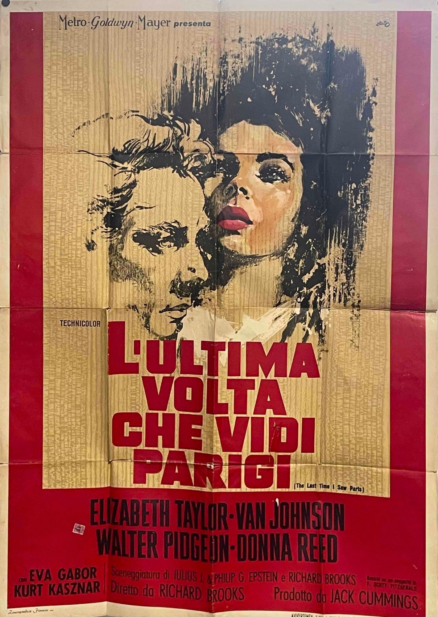 Original "The Last Time I Saw Paris" Italian Movie Poster, 1954 (1 of 12)