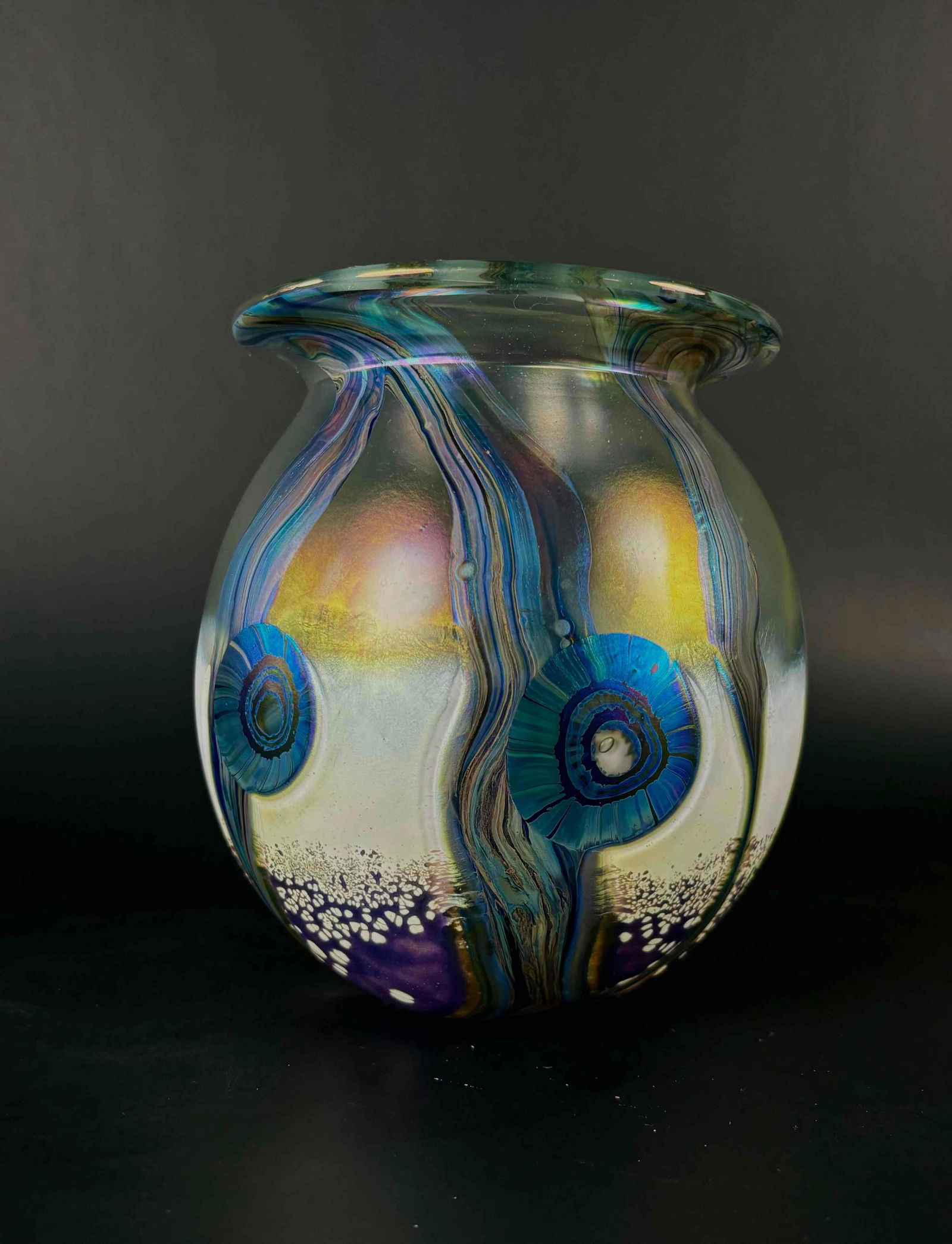 Robert Eickholt Seascape Art Glass Vase (1 of 12)