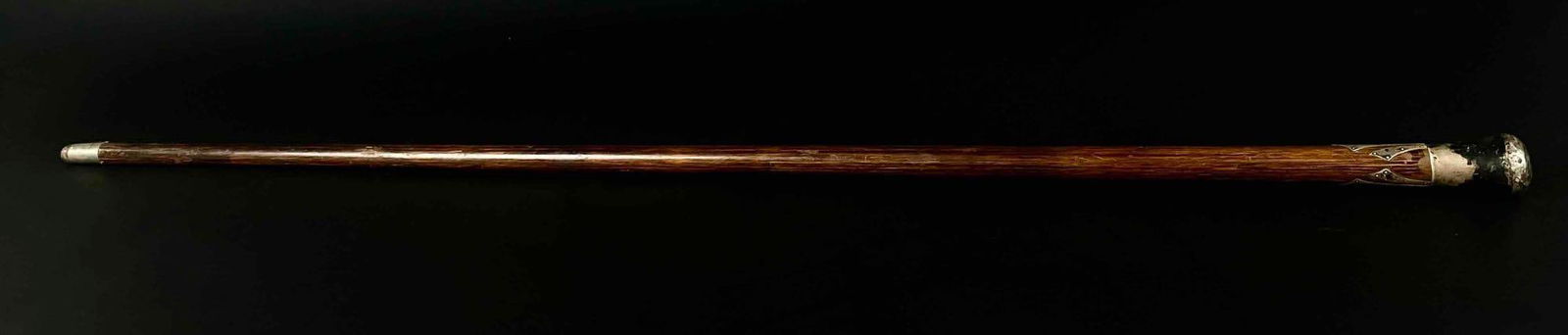 Antique Walking Stick Cane with Sterling Silver Inlay (1 of 12)