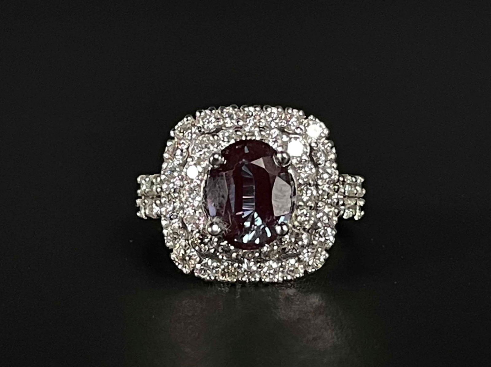 14K Gold 3.50 ct Alexandrite and Diamond Ring (1 of 12)