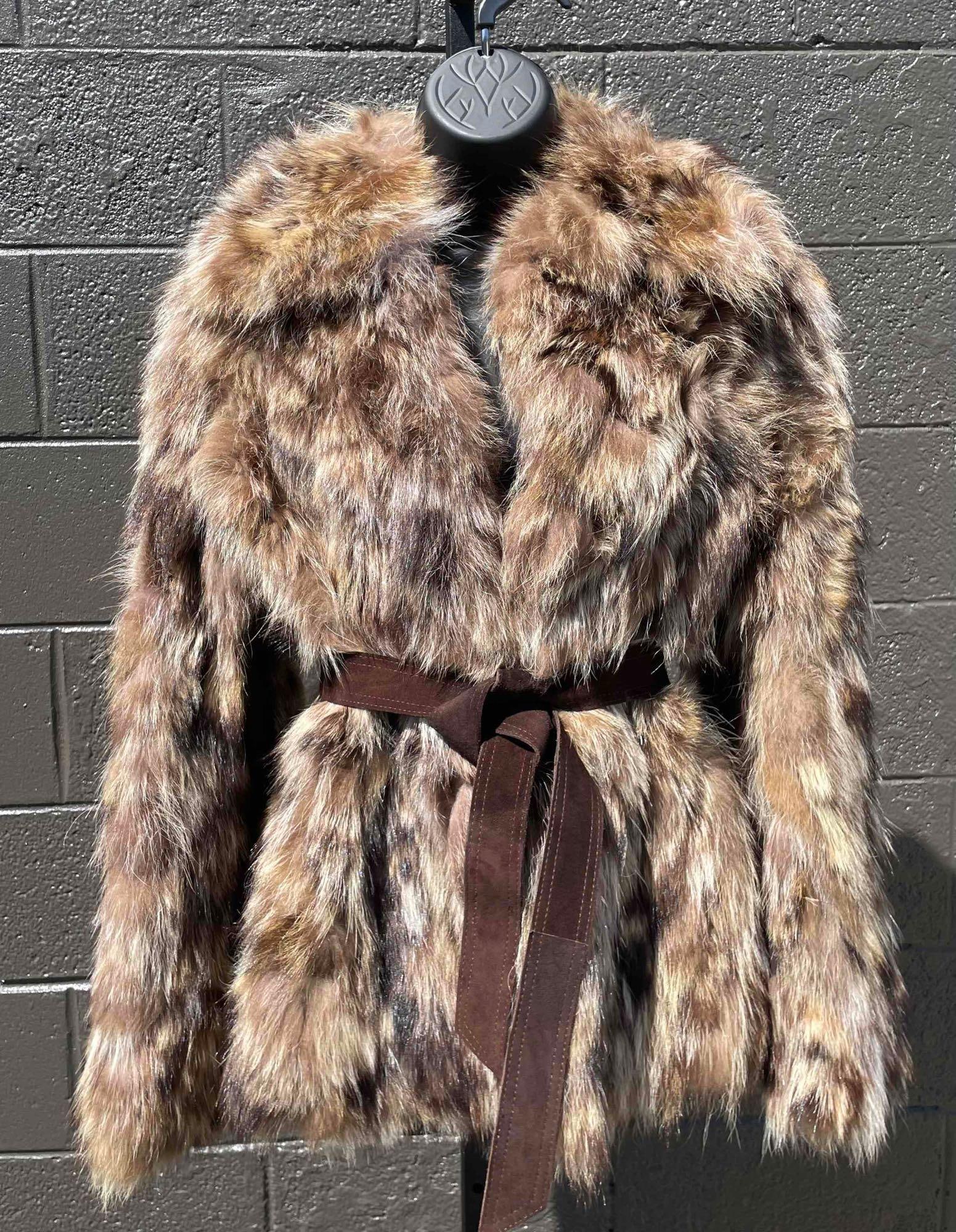 Raccoon Car Length Belted Coat (1 of 12)
