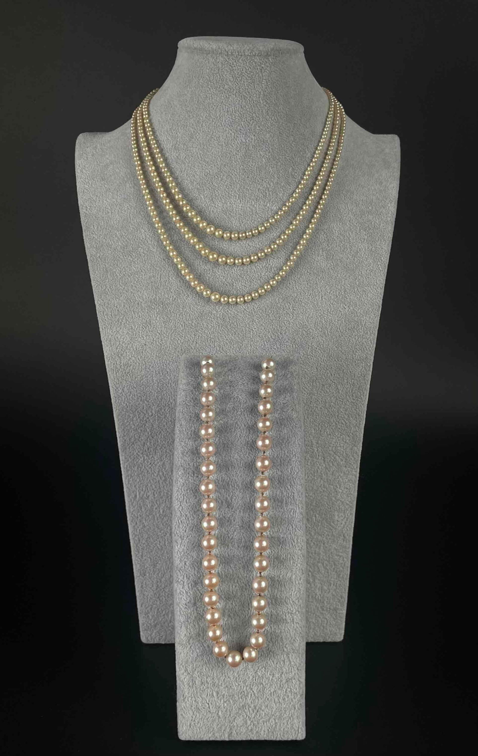 Pearl Choker and Three Tier Pearl Necklace (1 of 11)
