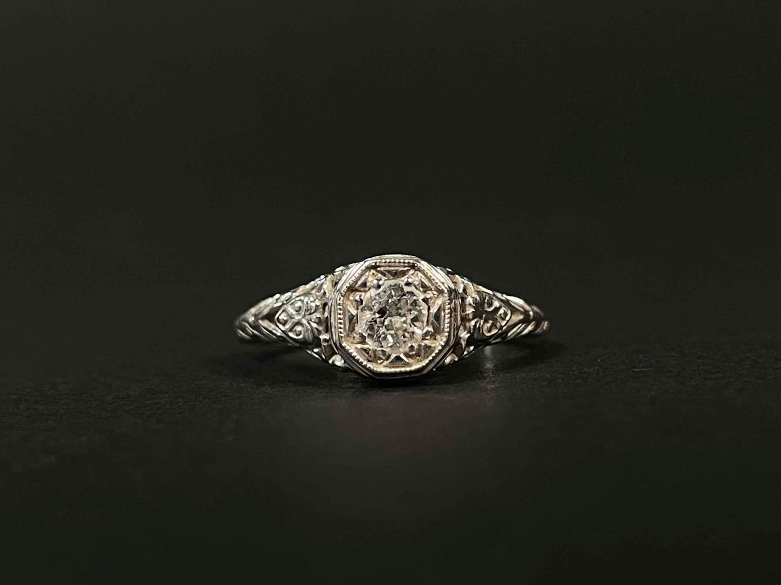 Estate 14k White Gold and Diamond Ring (1 of 11)