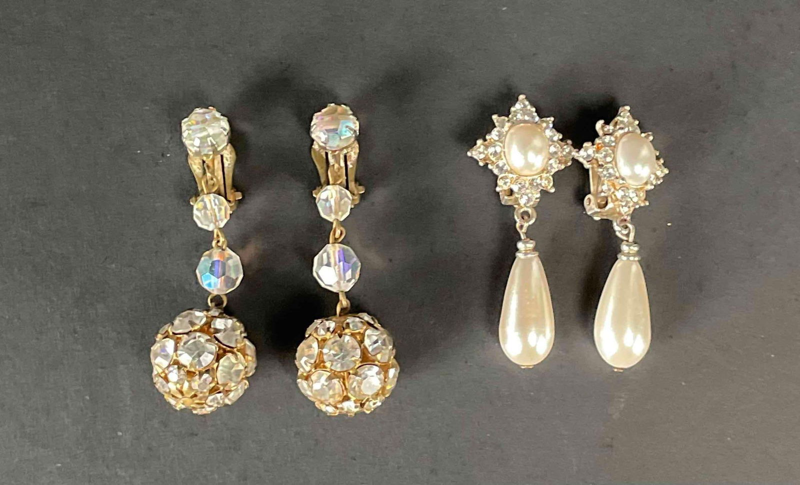 Two Pairs of Vintage Rhinestone Clip Ons (1 of 5)