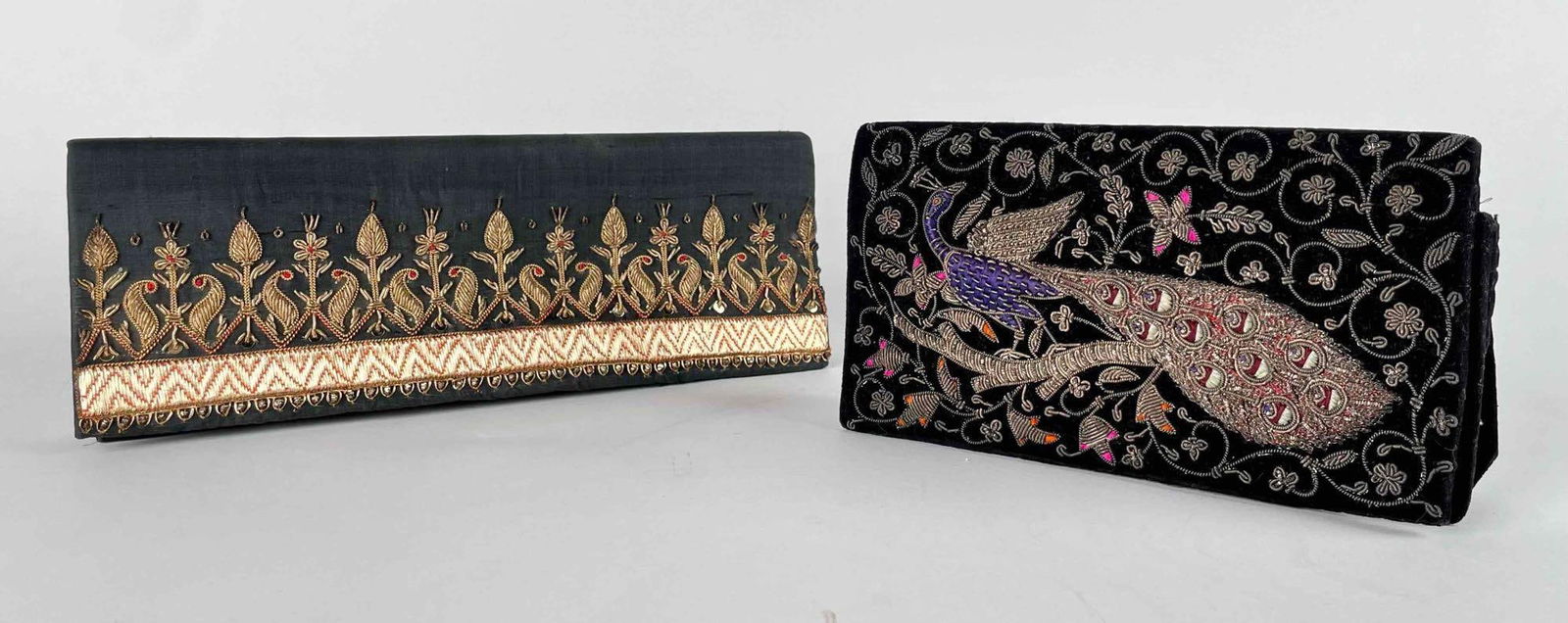 Pair of Antique Indian Clutch Handbags with Sterling Silver Embroidery (1 of 11)