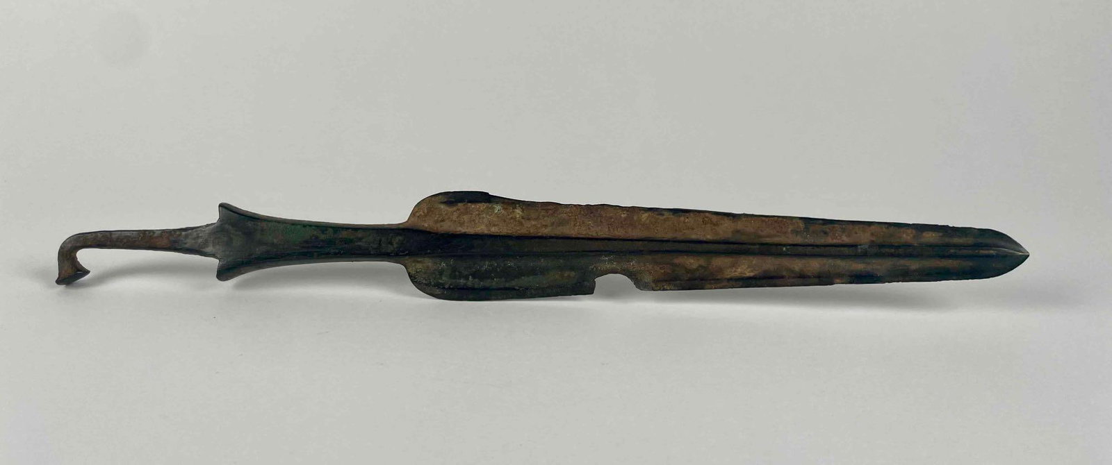 Persian Bronze Short Sword (Luristan, 13th-10th Century BC)(COA): Persian Bronze short sword dated 13th-10th century BC. Luristan spear blade. This piece comes with a Certificate of Authenticity from Charles Ede LTD in London Wisconsin. From the private collection o